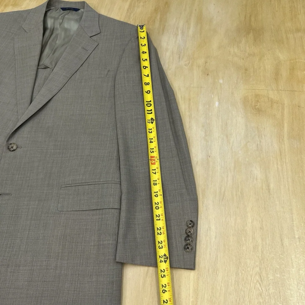 Brooks Brothers Suit Mens 43R Wool Pleated Pants 37x32 (Unhemmed) Tan
